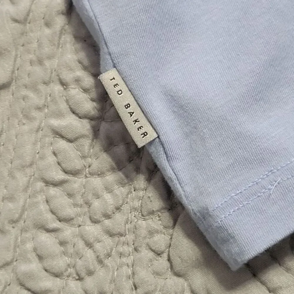 Ted Baker Polo Shirt 6 Light Blue Cotton Blend‎